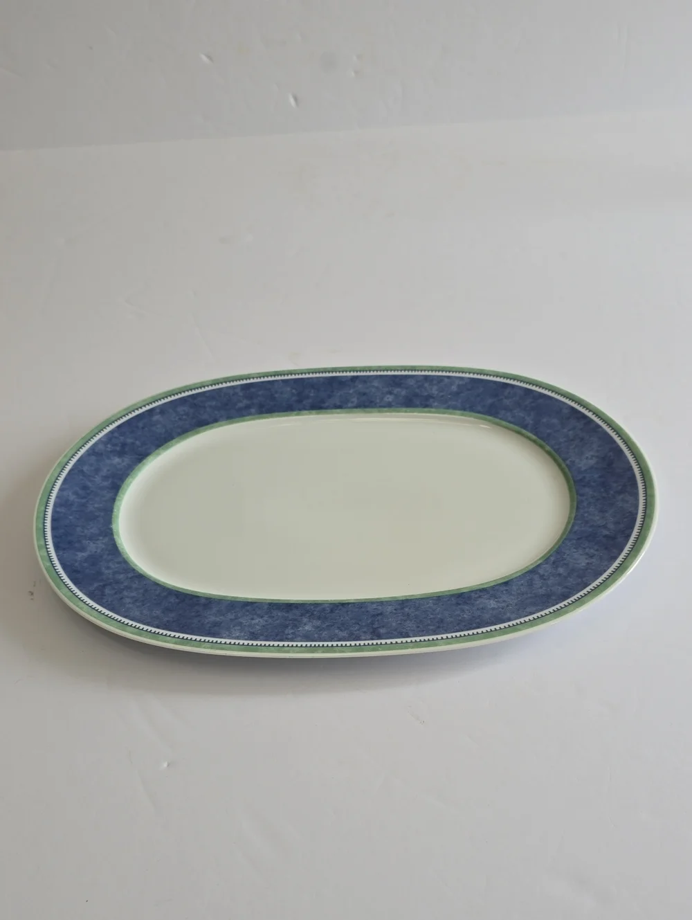 Villeroy & Boch Switch 3 Porcelain Oval Platter Blue Green Germany 13.75